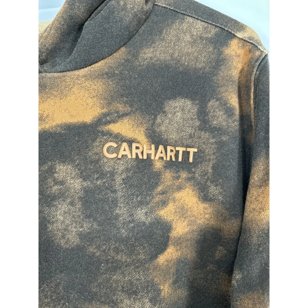 Carhartt Hoodie‎ Youth Boys Large 14-16 Brown Camouflage Camo Tie Dye Graphic